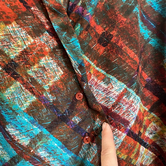 Vintage non-wrinkle breathable lightweight polyester size L - Picture 7 of 12